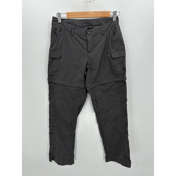 The North Face Women Pants Gray Zip Off Nylon Size 2 Outdoors Hiking Travel - Picture 1 of 7